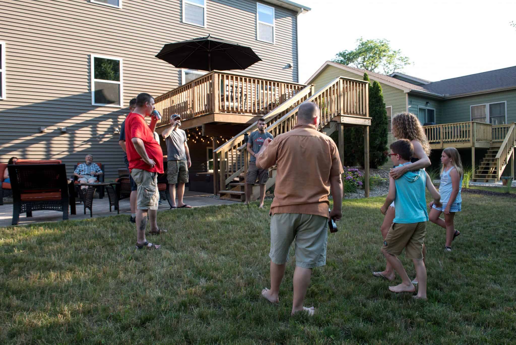 Playing games at the Apex family cookout