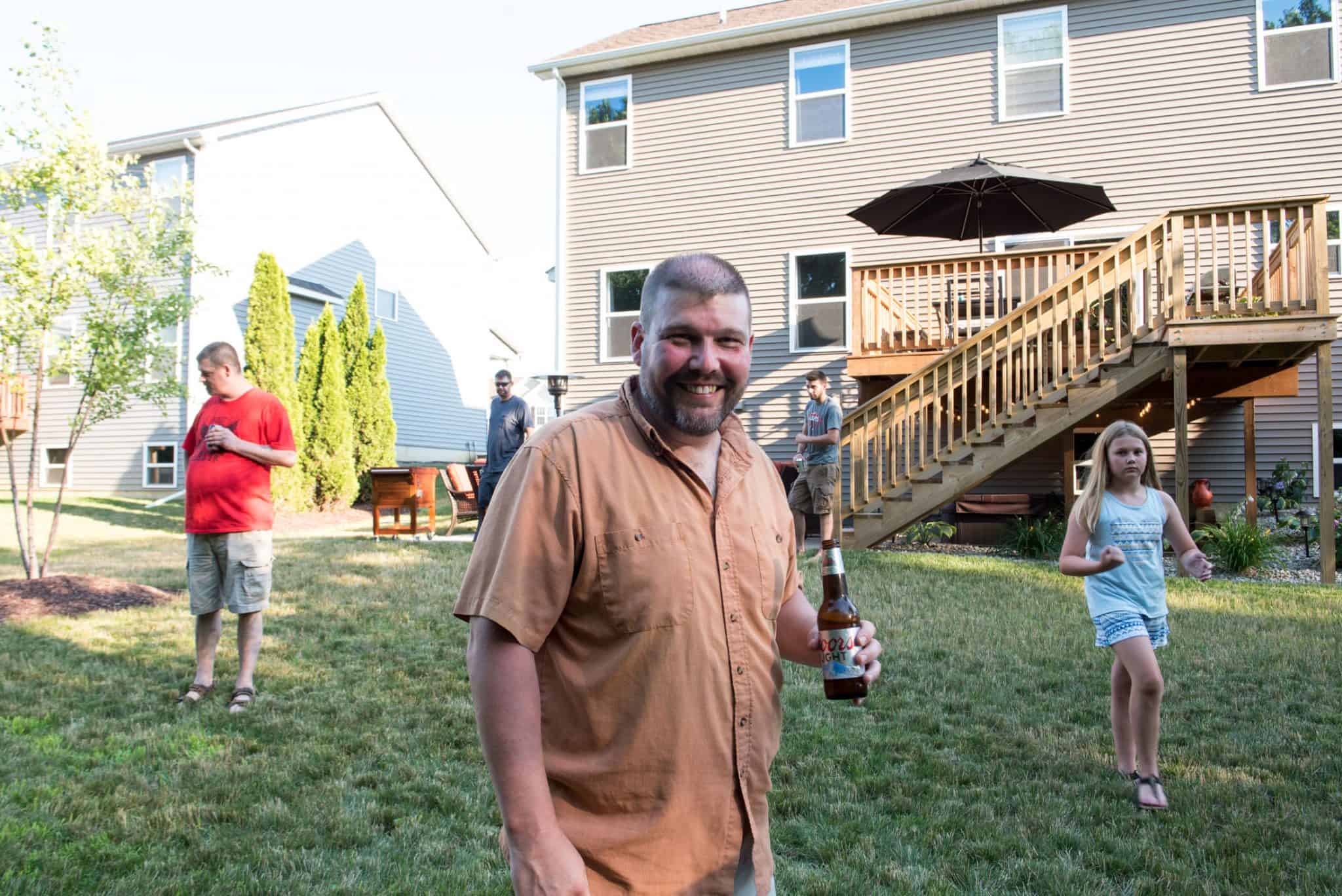 Drinking a Coors Lite at the Apex family cookout