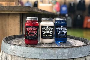 A Barrel holds three variants of Tennessee Shine Co Products