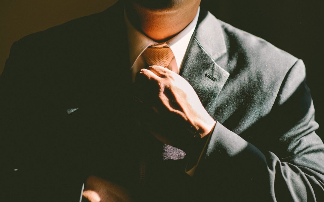 Man getting dressed for his job